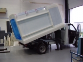 Garden waste truck under construction